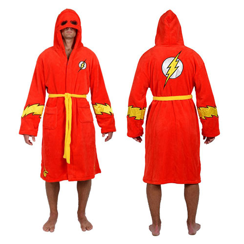 DC Comics The Flash Red Hooded Fleece Bathrobe